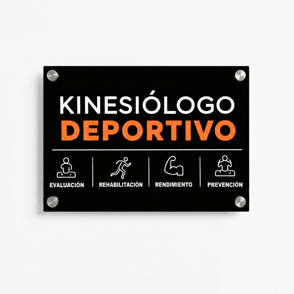 Letrero Logo Rectangular Grabado Color