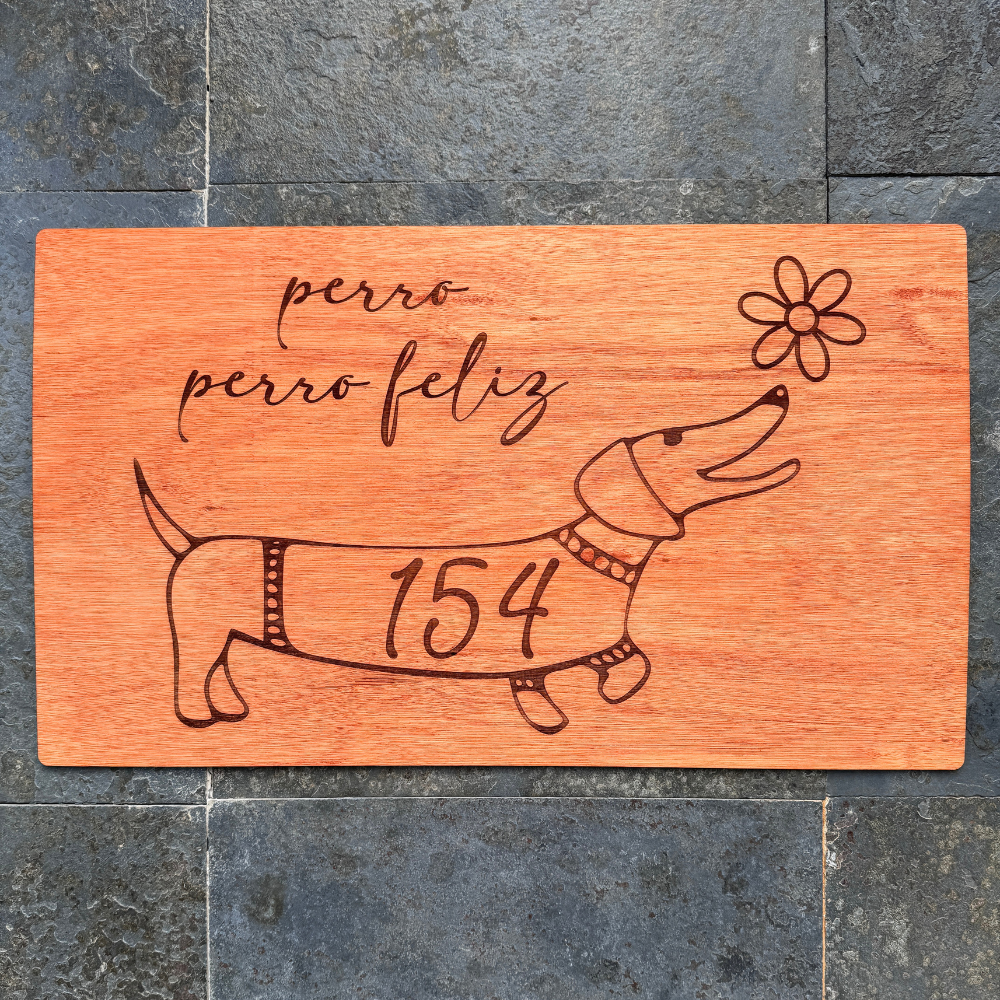 Cartel Rectangular Grabado Personalizado