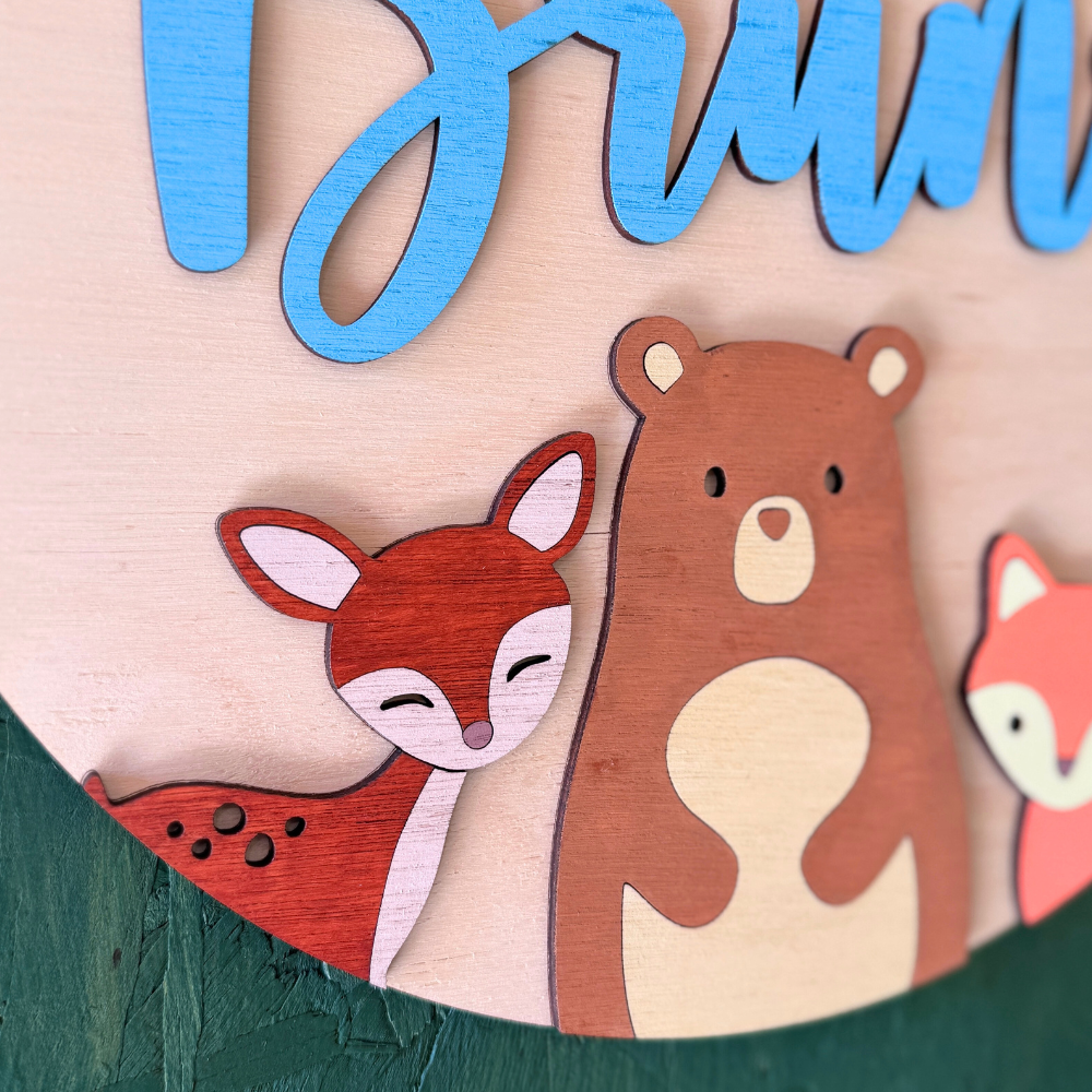 Cartel Nombre Animales Bosque