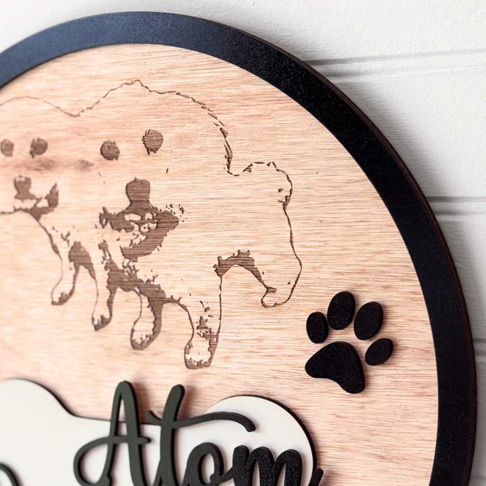 Cartel Mascotas Grabado Foto Hueso