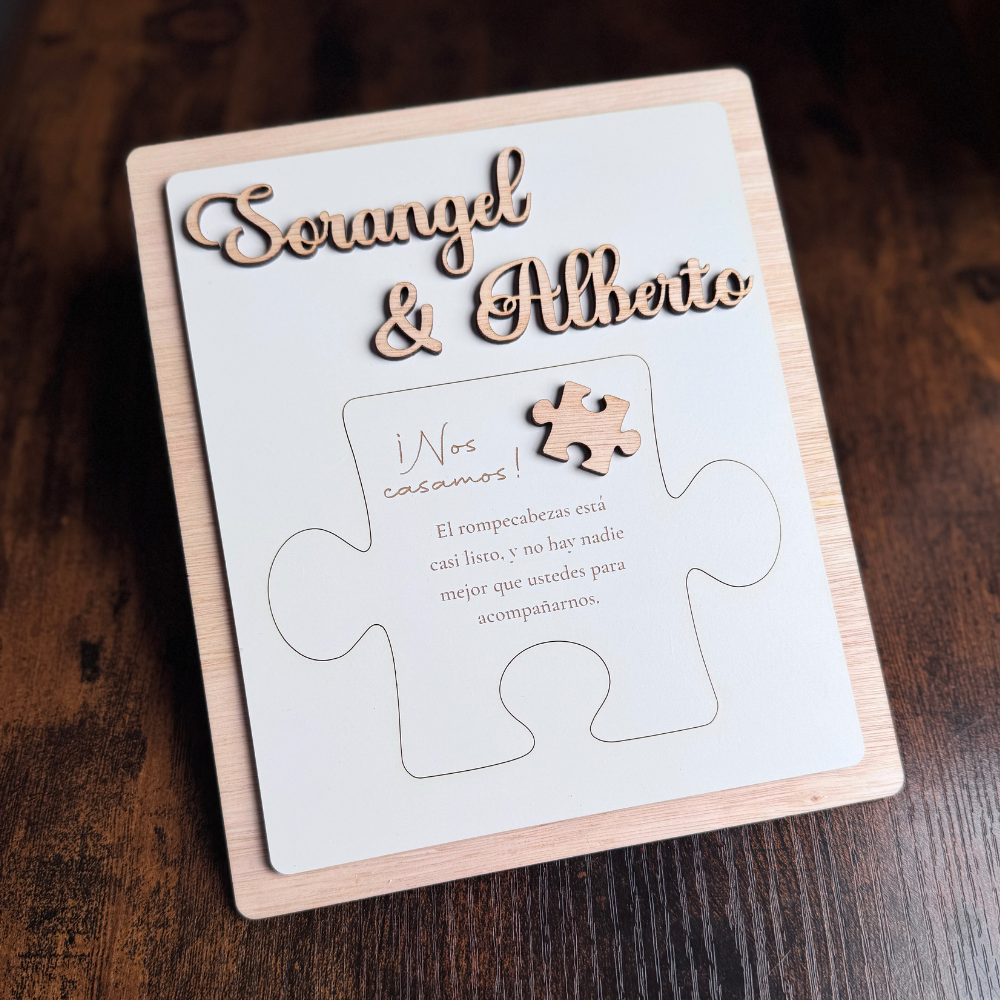 Invitación Pieza Rompecabeza Relieve