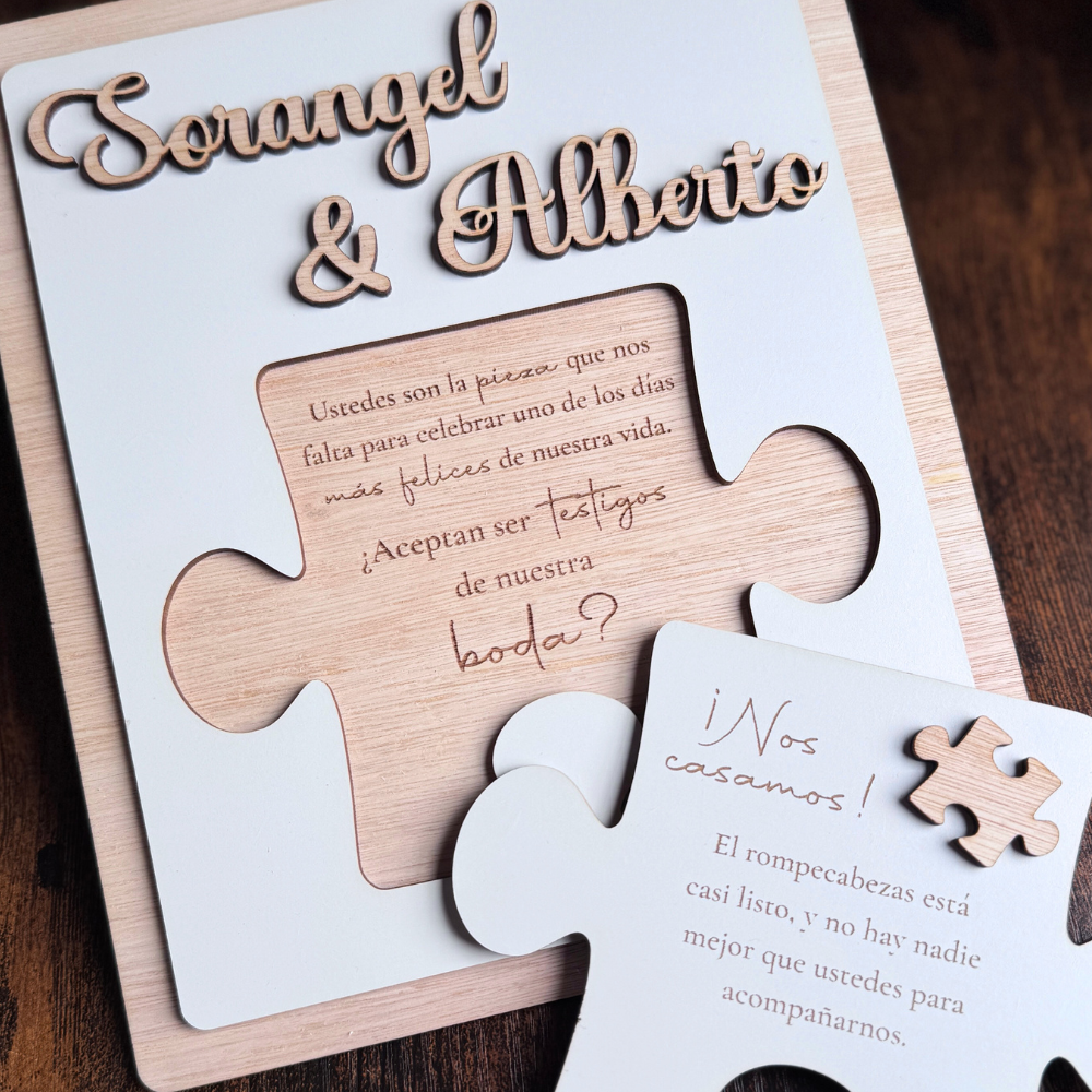 Invitación Pieza Rompecabeza Relieve