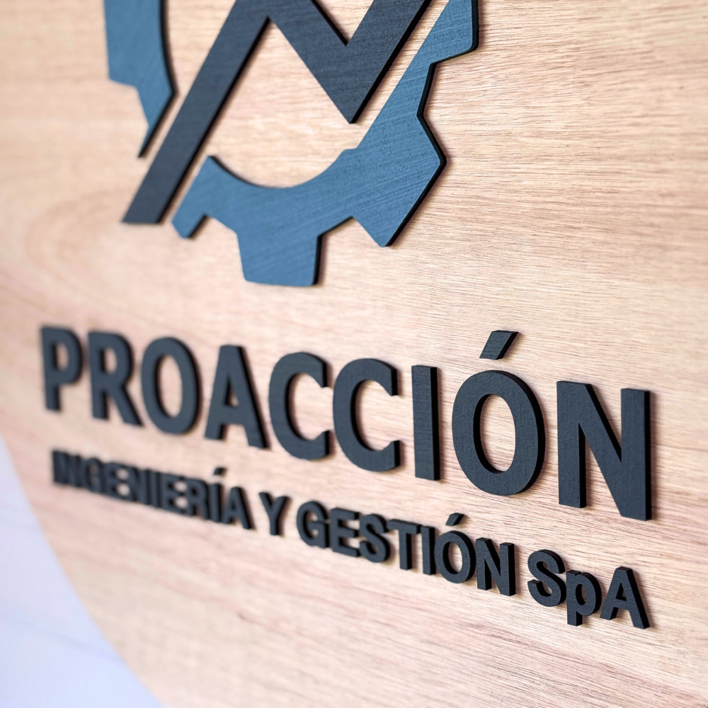 Letrero Relieve Logo Circular