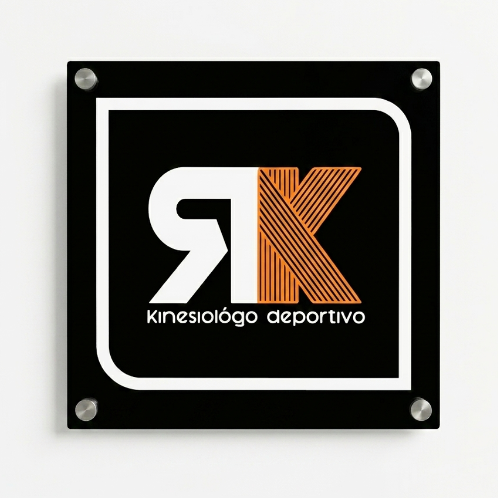 Letrero Logo Rectangular Grabado Color
