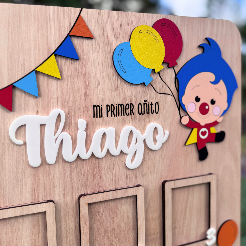 Cuadro Mi Primer Año Plim Plim Cumpleaños