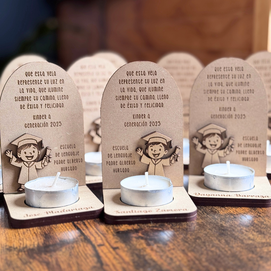 Recuerdos Portavelas Graduación