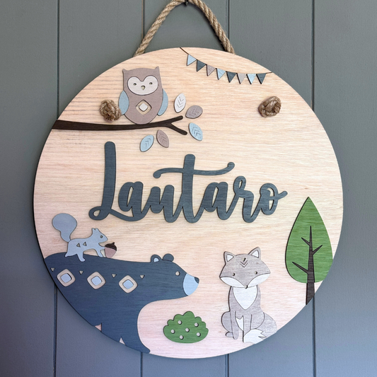 Cartel Nombre Animales Bosque