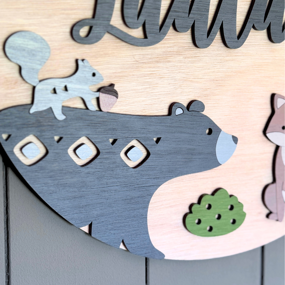 Cartel Nombre Animales Bosque