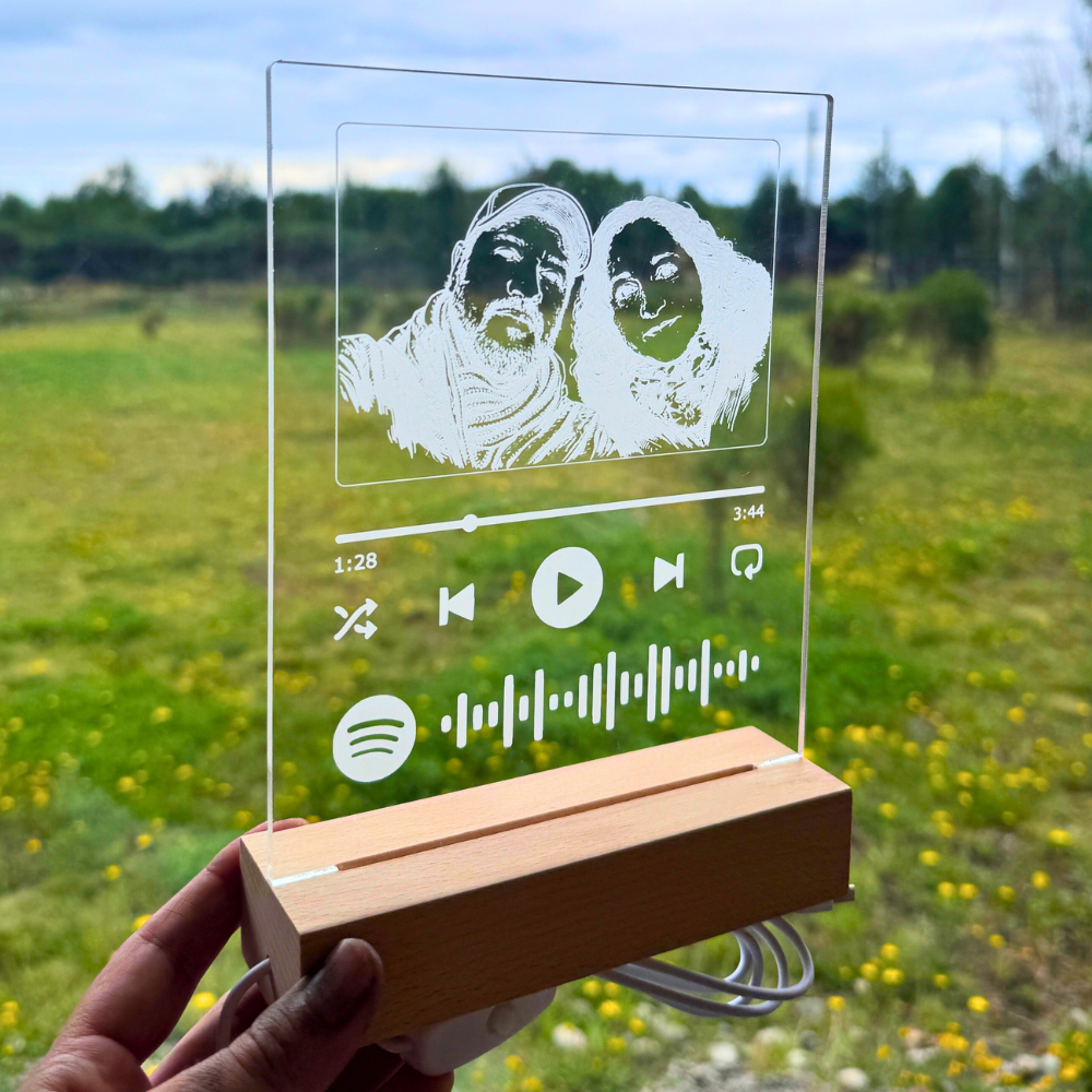 Decoración con caricatura + Spotify LED