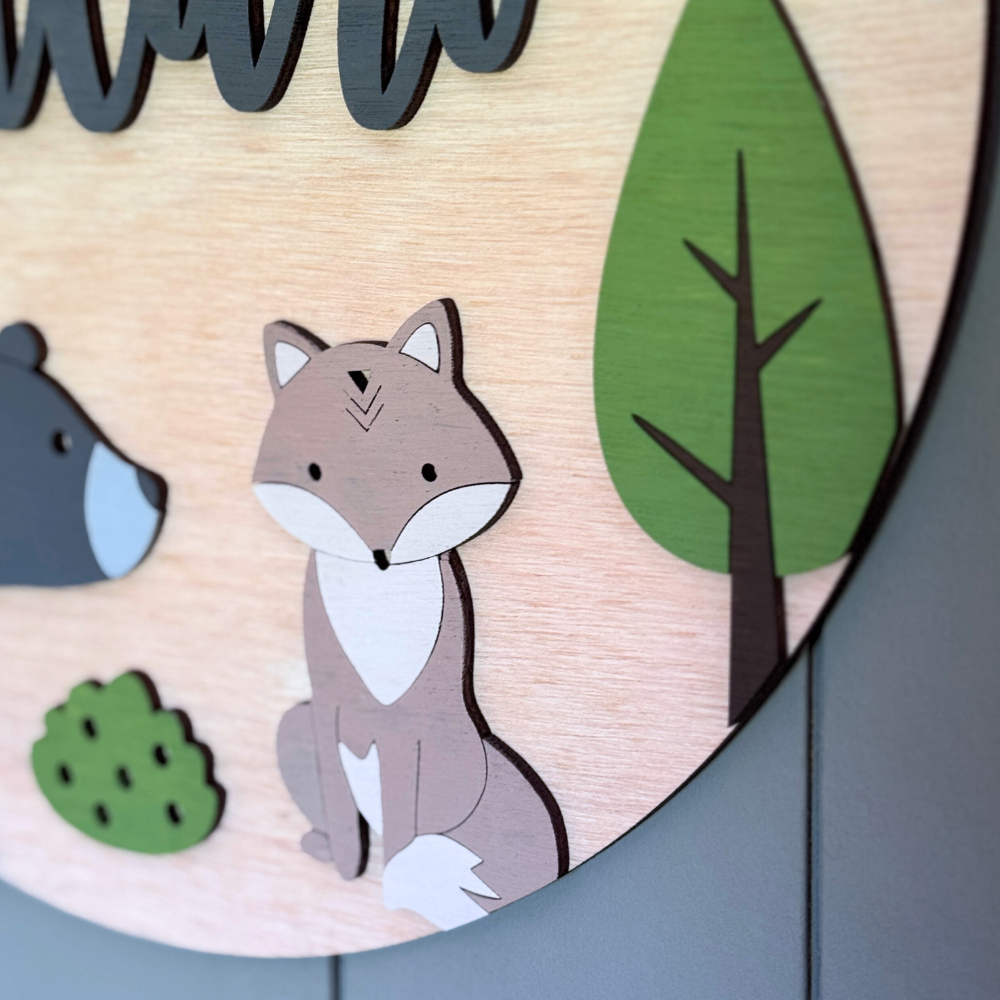 Cartel Nombre Animales Bosque