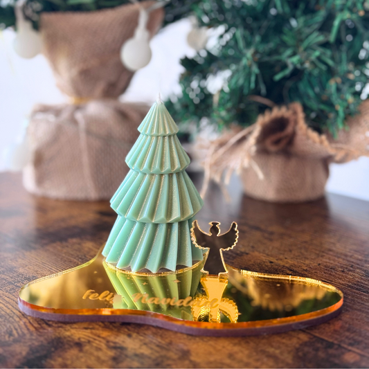 Vela navideña con base personalizada – Colaboración Kutralihuen