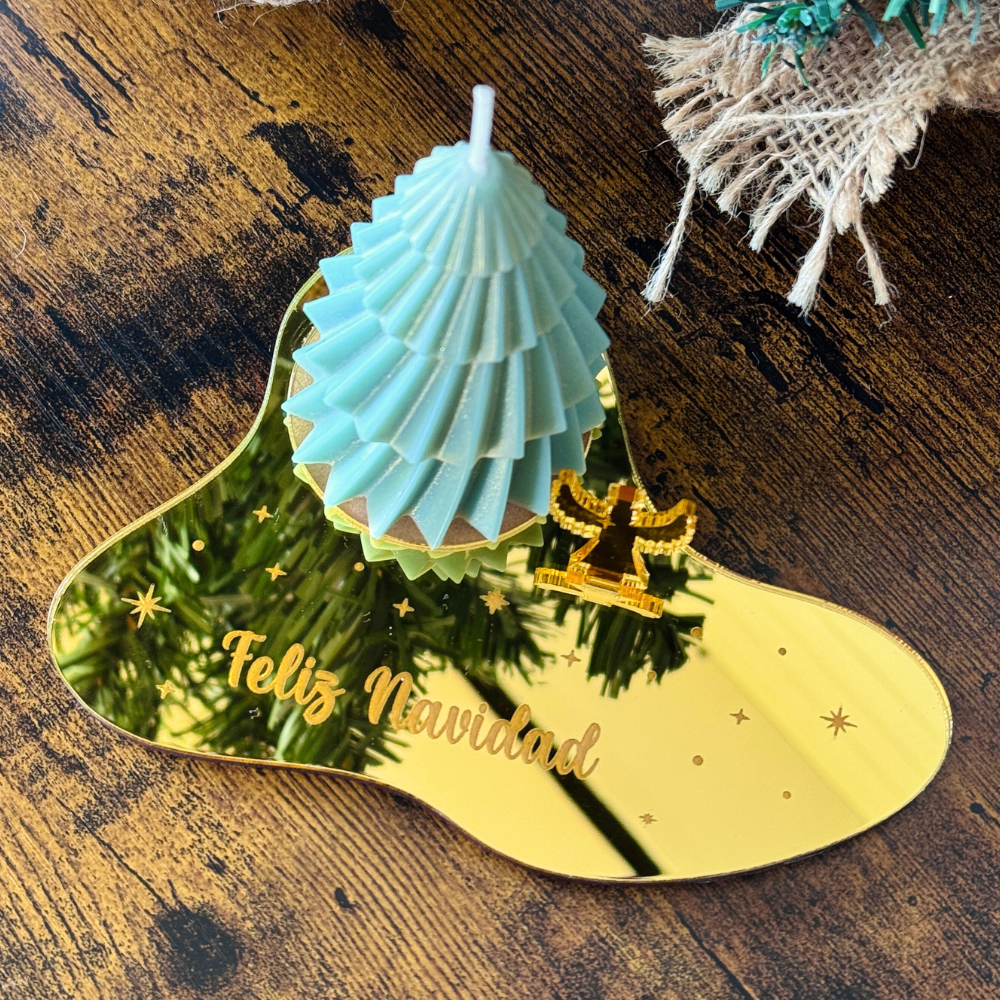 Vela navideña con base personalizada – Colaboración Kutralihuen