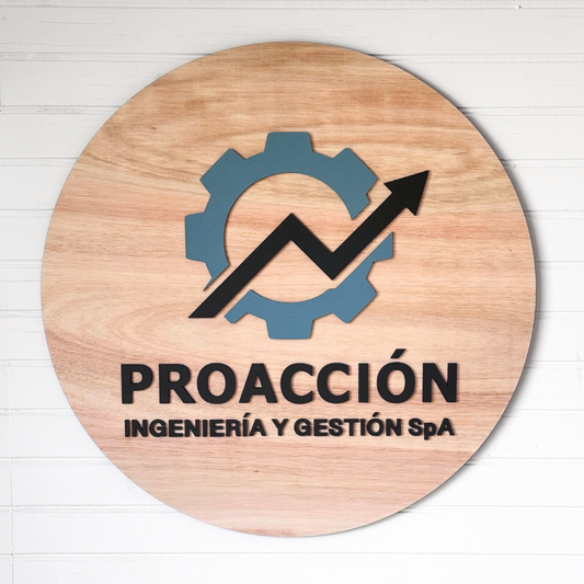 Letrero Relieve Logo Circular